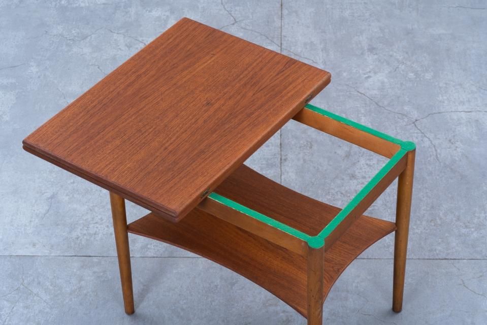 最終セール 70's 山口木材工芸 サイドテーブル チーク×ビーチ材｜送料