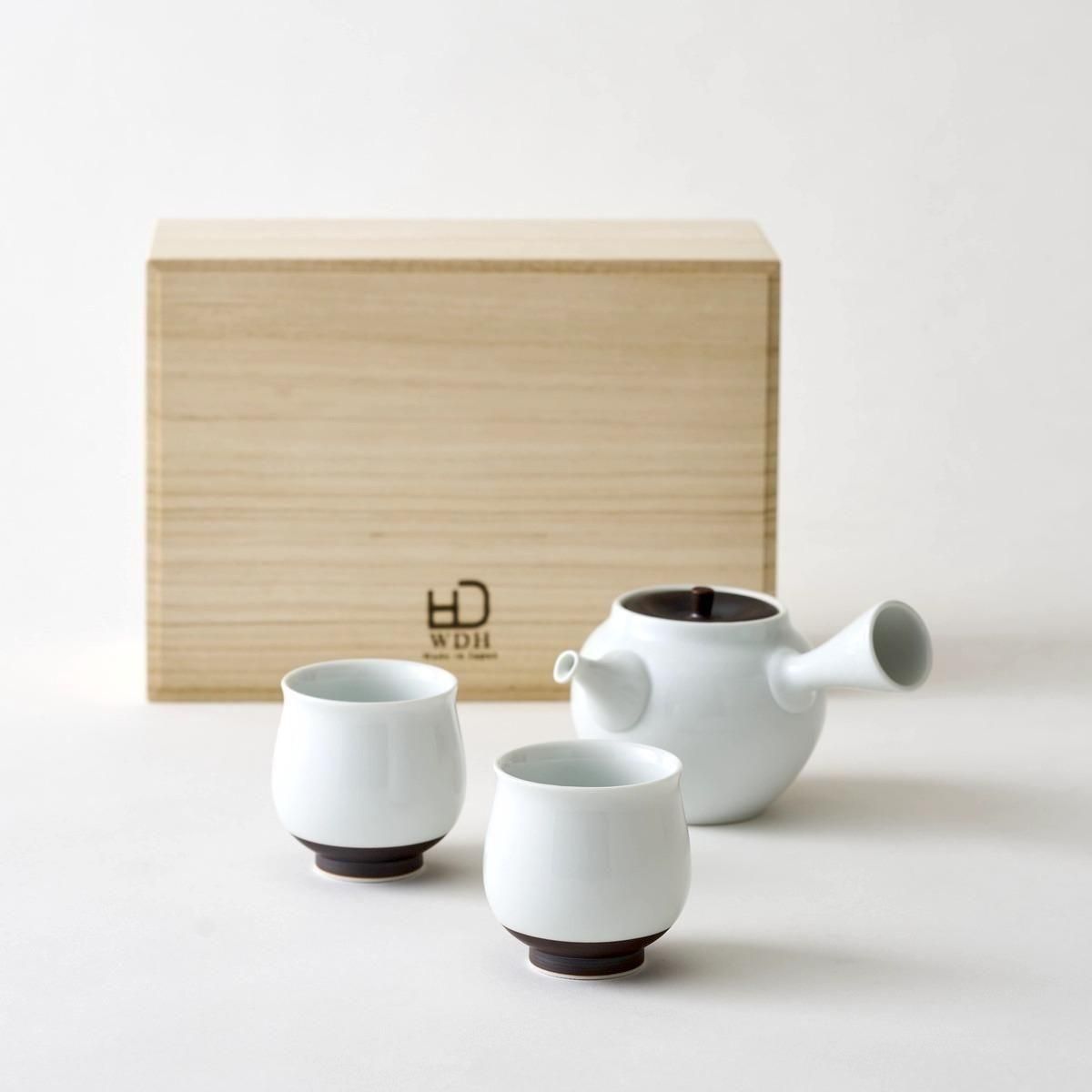 SHANGXIA 茶器セット 陶器 白 赤箱