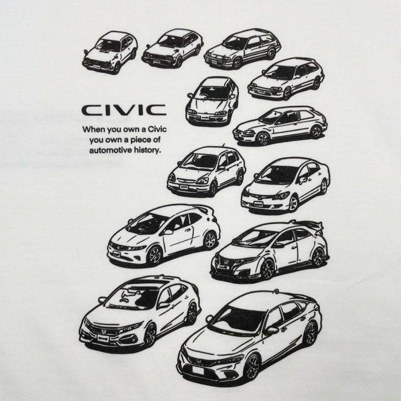 Tシャツ ホンダ 2401HD41-07 シビック HONDA CIVIC HISTORY Tシャツ