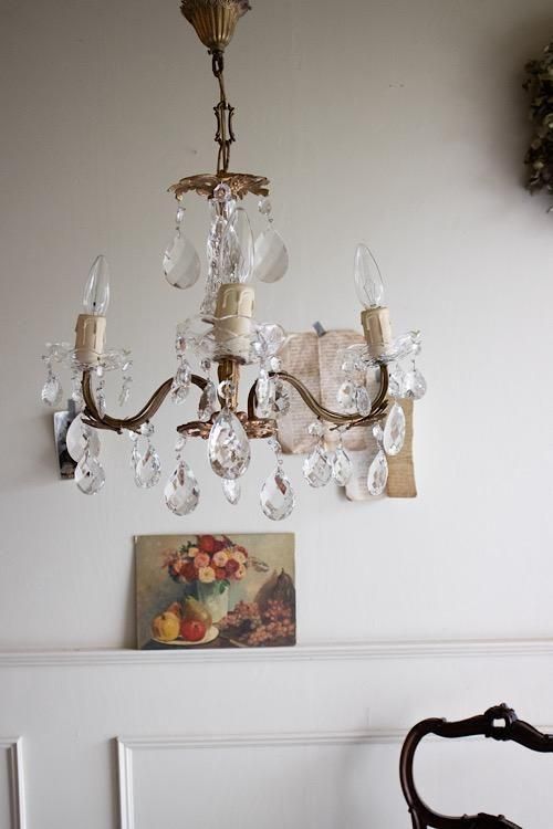 24. 超激安！フランス アンティーク シャンデリア 3灯 キャンドル