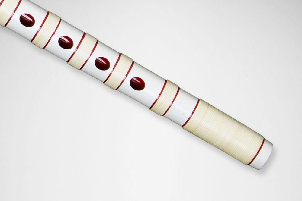 獅子田 竹渓 塗 籐本重 白 - 獅子田流 篠笛「大塚竹管楽器」