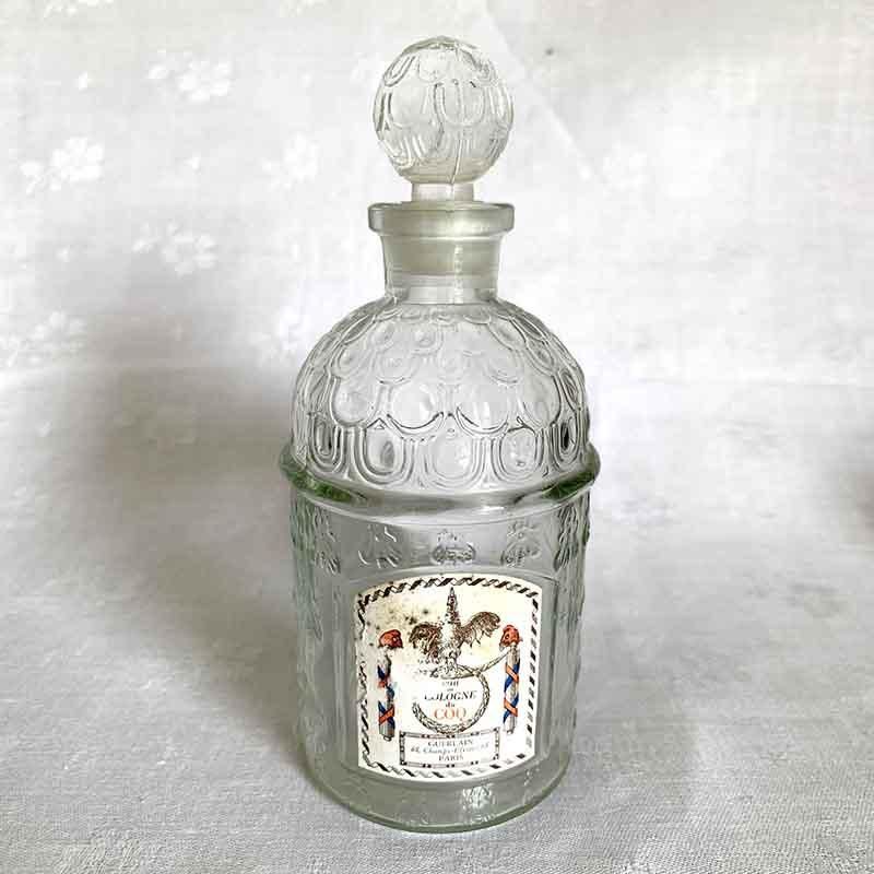 フランスサビノガラス 乳白色 アンティーク香水瓶 人物像 無傷完品