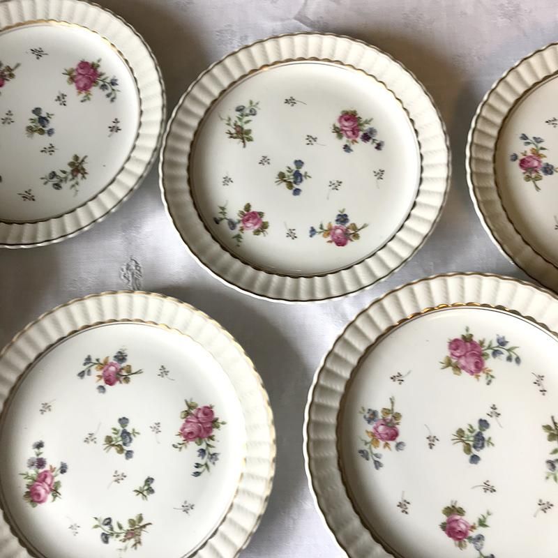 リモージュ ベルナルド 小さなバラと金彩のデザート皿 Limoges