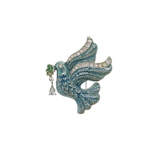 MONET VINTAGE チェリー リーフモチーフ ストーン装飾 ピンブローチ