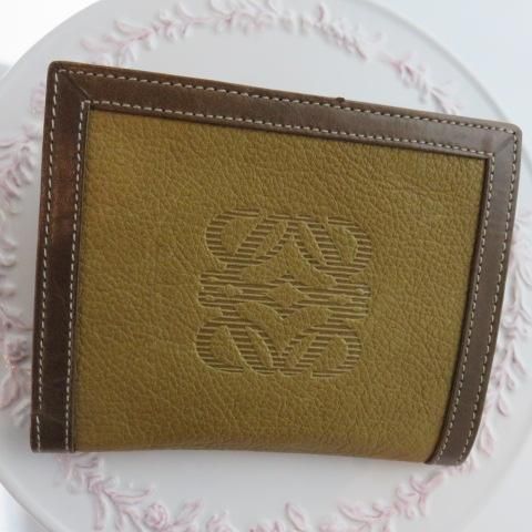 LOEWE 二つ折り財布 ブラウンレザー