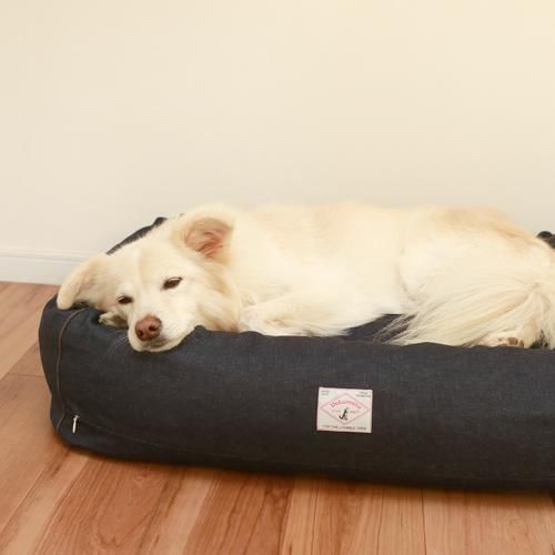 オーガニックコットン犬用ベッド デニムM｜DeLoreans