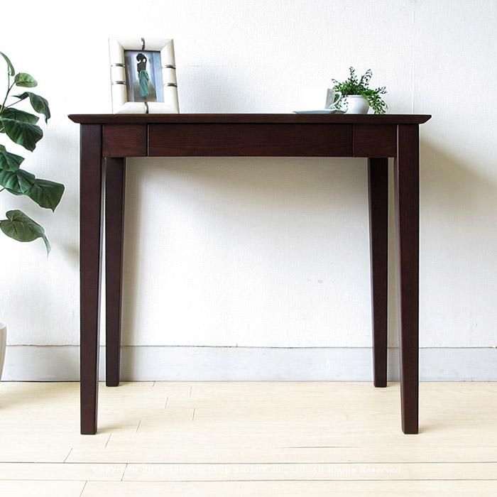 木製文机 2引き出し付き ダークブラウン 昭和レトロ 木製ダーク