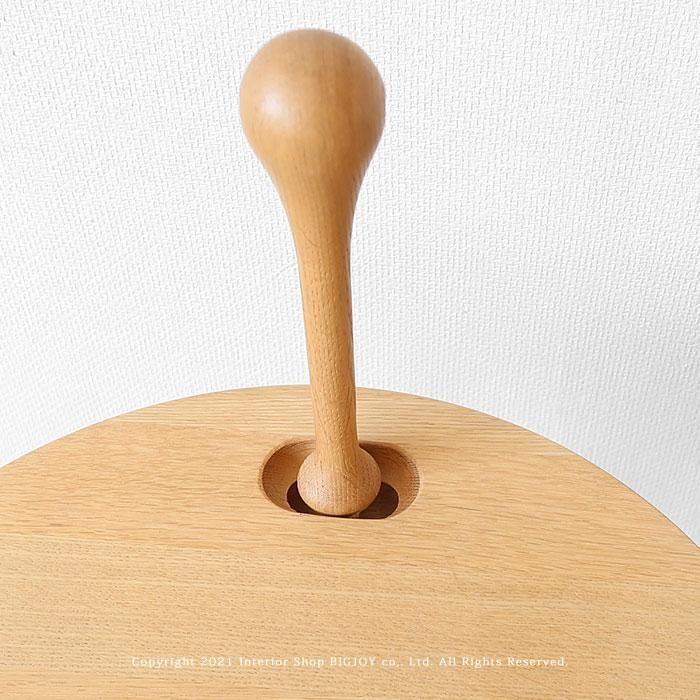 日進木工/STEP STEP スツール 板座 靴べら付き 靴べらと椅子が一体化