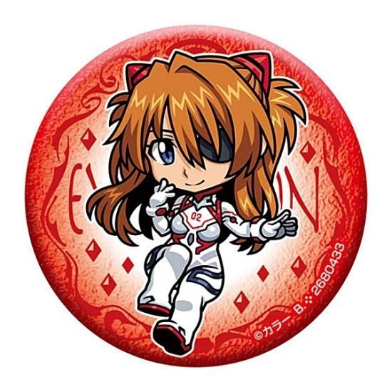 アスカ・ラングレーマイク缶バッジ【エヴァンゲリオン】