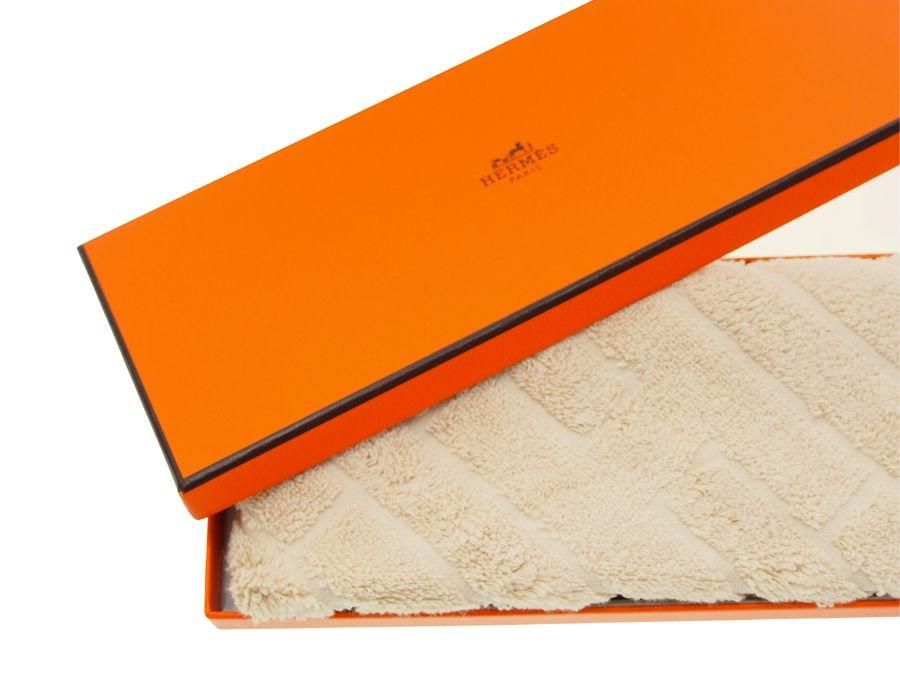 エルメス カレ・タオル ステアーズ タオルハンカチ 32×30 ナチュラル