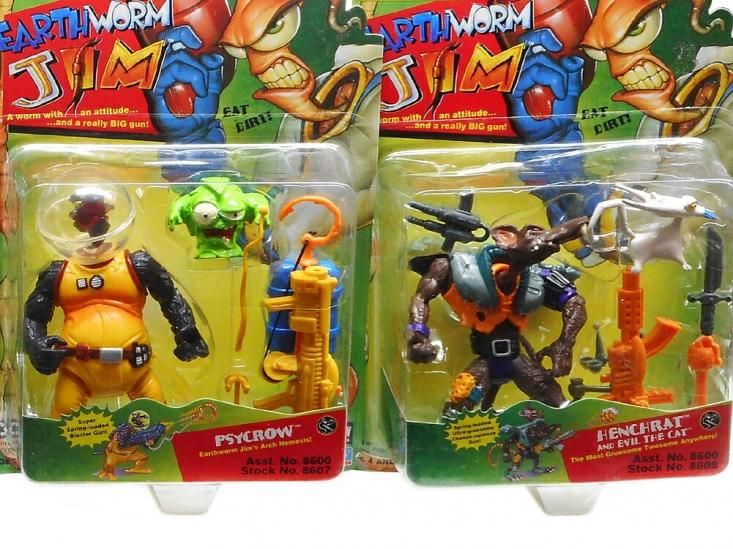 アースワームジム アクションフィギュア ブリスターパッケージ 8点