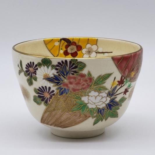 鶴亀意 花入 華洛音羽山窯