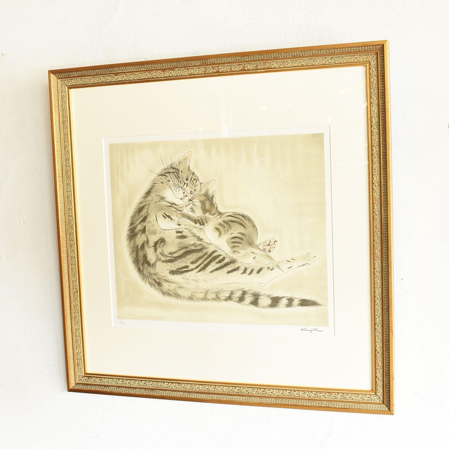 藤田嗣治 エスタンプリトグラフ「バラ」 53/250 藤田嗣治 エスタンプ