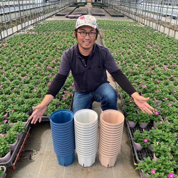 やっちゃんねる×花農家ゆうき コラボ商品 6号スリット鉢 (直径18cm×高