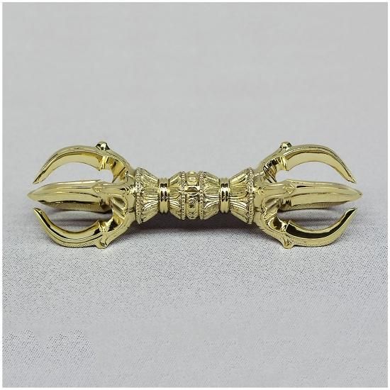 密教法具】 五鈷杵 真鍮製 ミガキ仕上げ 極上品 中型 - 京仏具 作 島