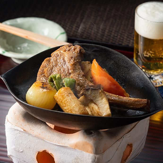 彩り野菜入り和風ラムチョップ（Japanese lamb chops with colorful