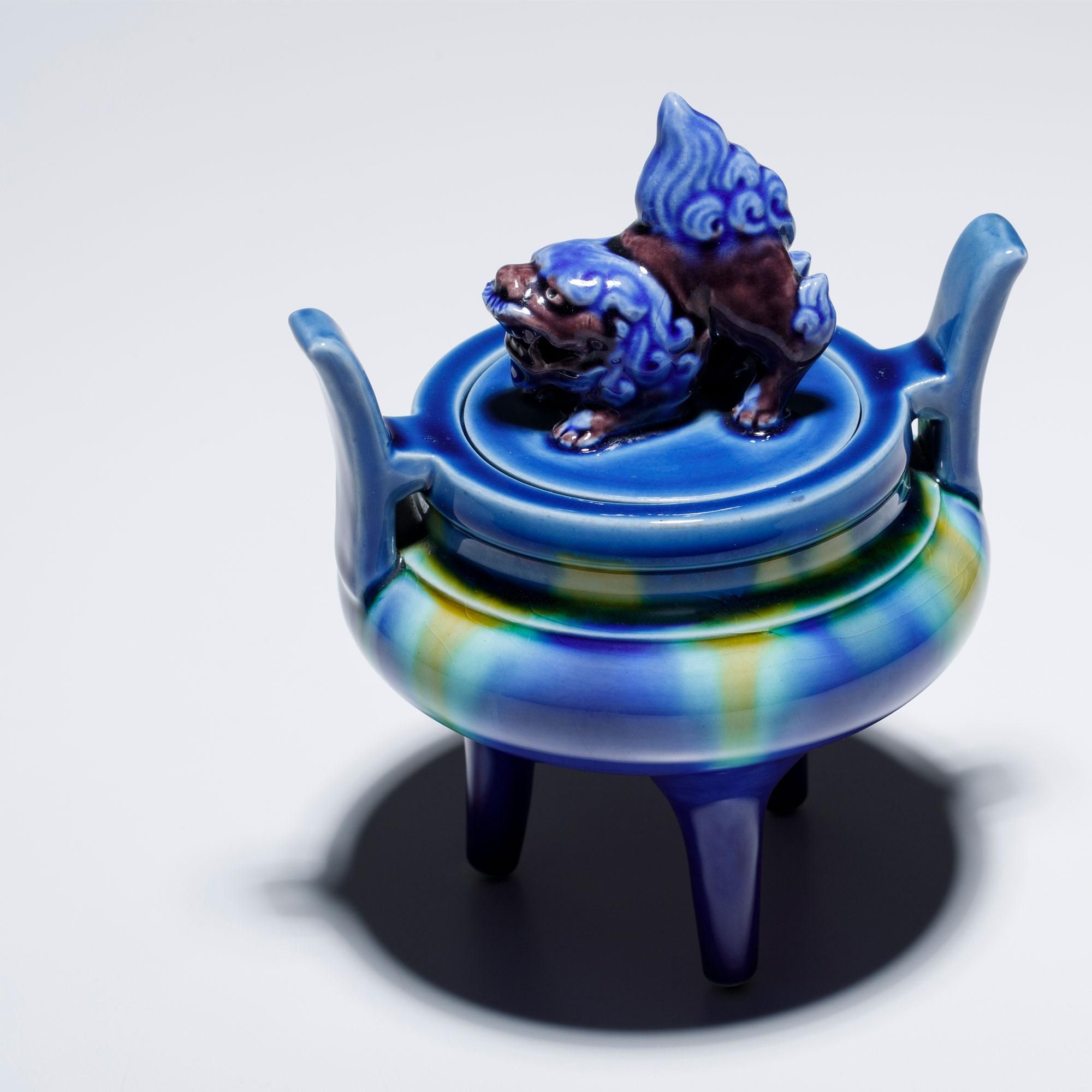 九谷焼 三代目 徳田八十吉 人間国宝 蛇 へび 干支 置物 共箱 説明書