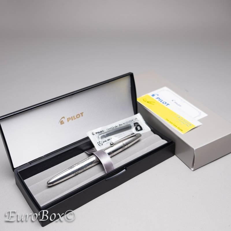 CUSTOM 万年筆 シルバー メッシュデザイン パイロット 万年筆 シルバー