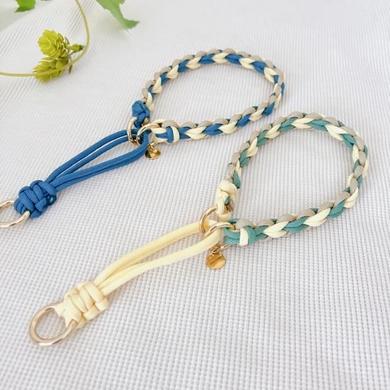 パラコード首輪 ハーフチョーク レインボーにこちゃん スマイル No