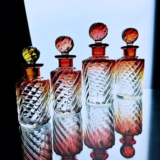 オールドバカラ BACCARAT バンブー ローズ 香水瓶 蓋付き ボトル