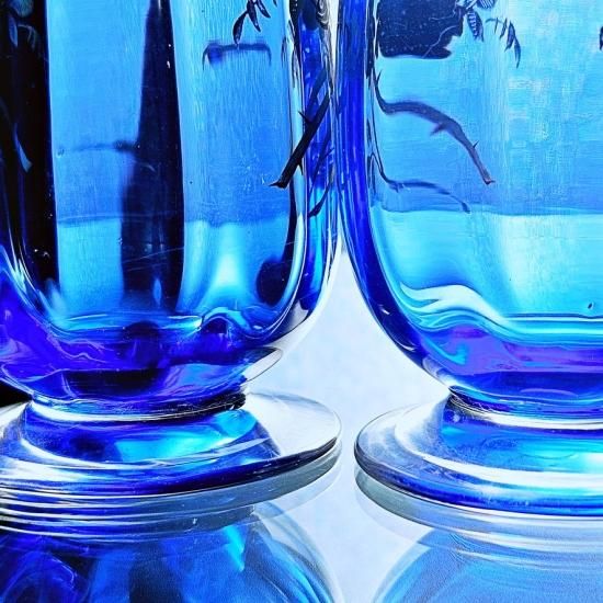 金彩オールドバカラ 美しい薔薇模様のグラス【19世紀後半頃】アール