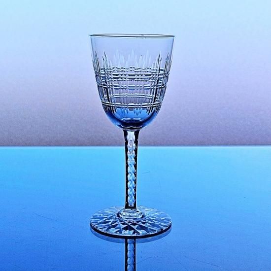 オールドバカラ アラベスク ワイングラス ブルークリスタル 豪華な