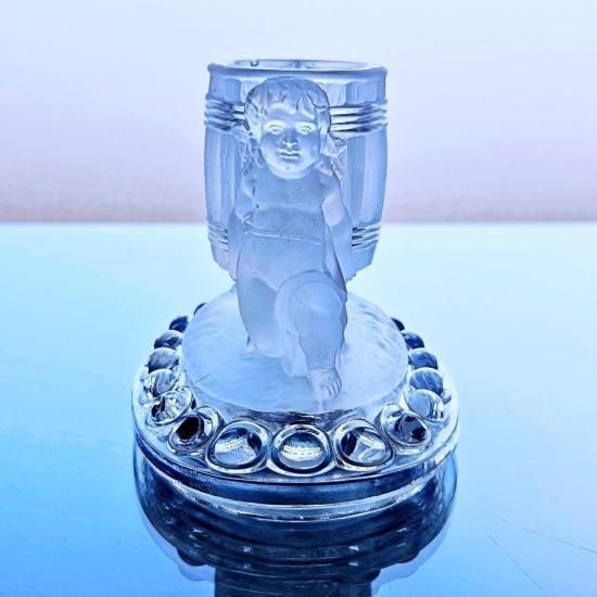 オールド・バカラ 子供フロストキャンドルスタンド 置物 オブジェ 楽天