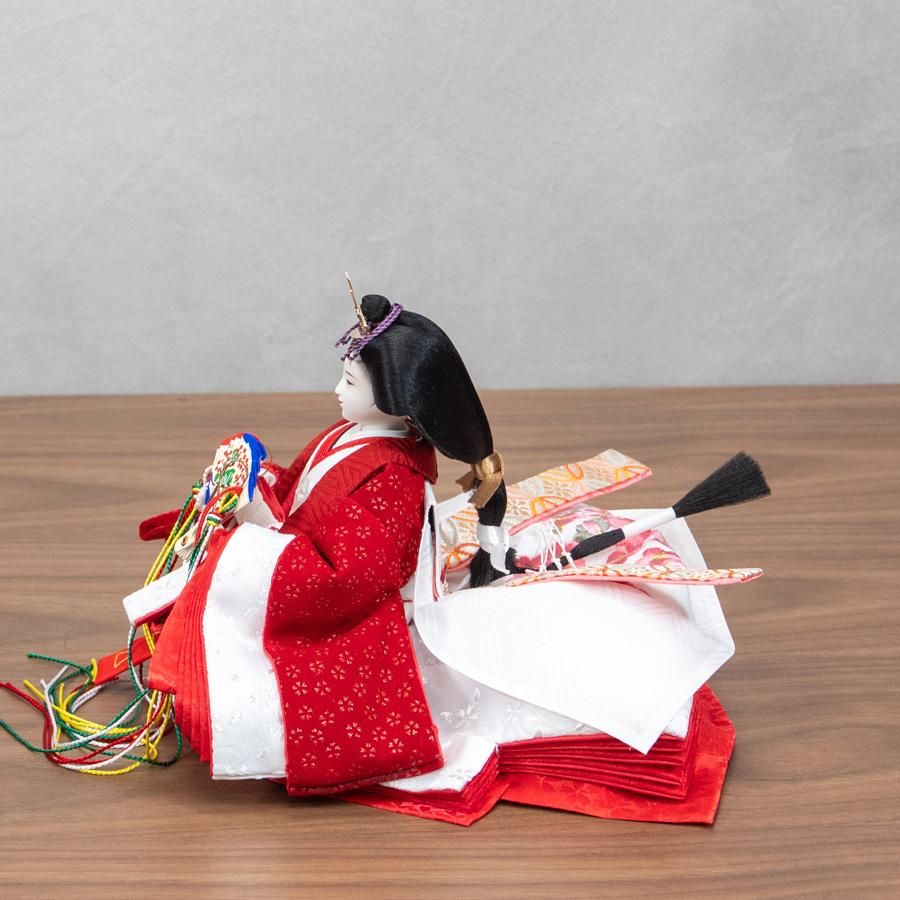 甲州印伝小桜柄黒・赤小三五親王sizukuhina | 小桜柄が魅力のお雛様