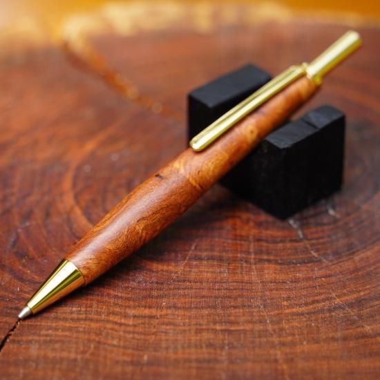 野原工芸 新型 シャープペンシル 特上花梨瘤 コブ ゴールド 筆記具