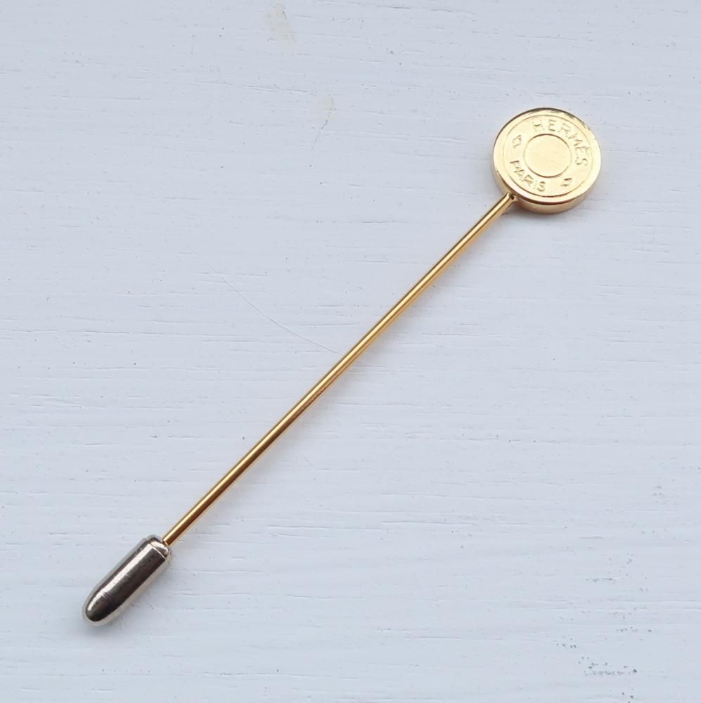 パ*ダ様 エルメス HERMES セリエ ピン ブローチ 安全ピン ゴールド ロ