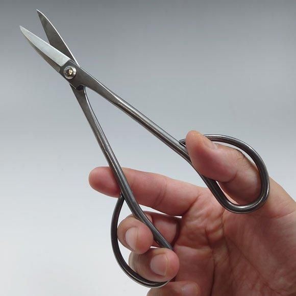 盆栽道具 鎬付きステンレス小枝切鋏 （兼進作） 全長190mm No.841C