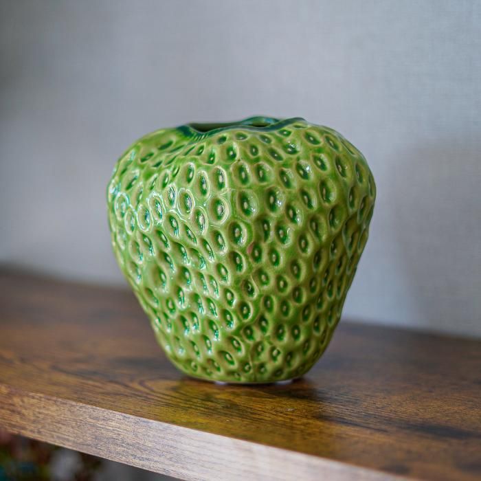 Bronpor スペイン製 デコラティブ花瓶風 ブロンズ装飾 グリーン