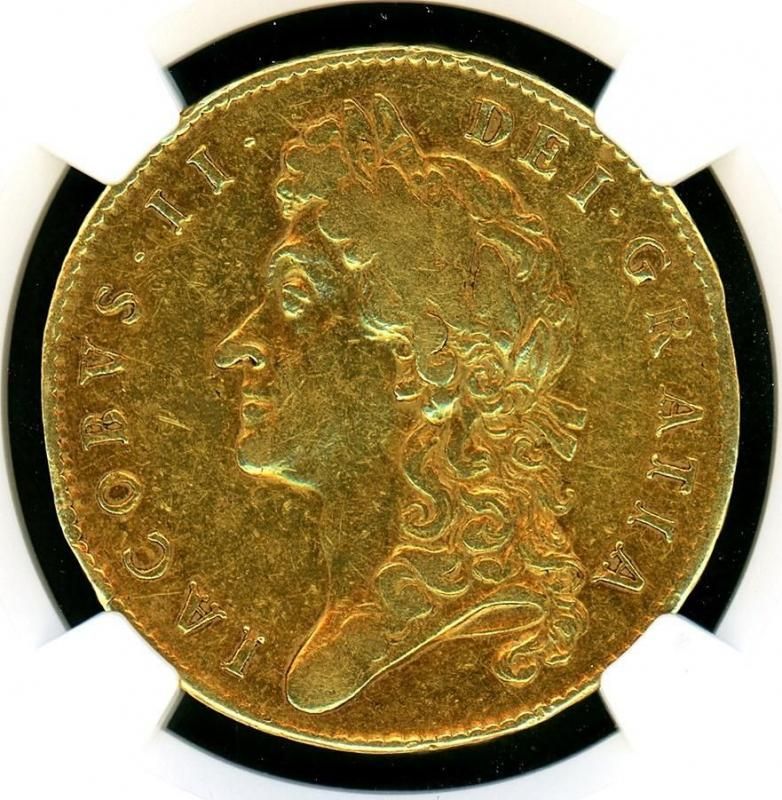 イギリス 1686年 ジェームス2世 5ギニー金貨 NGC VF35 - 名古屋 創業70