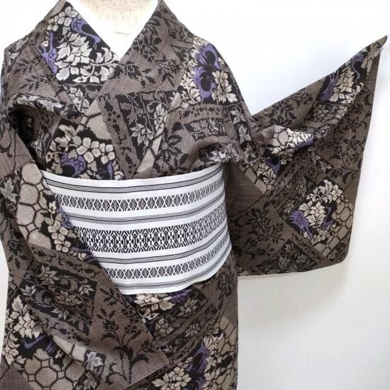 ch様極美品☆奄美大島紬☆泥染訪問着 ☆鴛鴦グレー入学式セレモニー ch