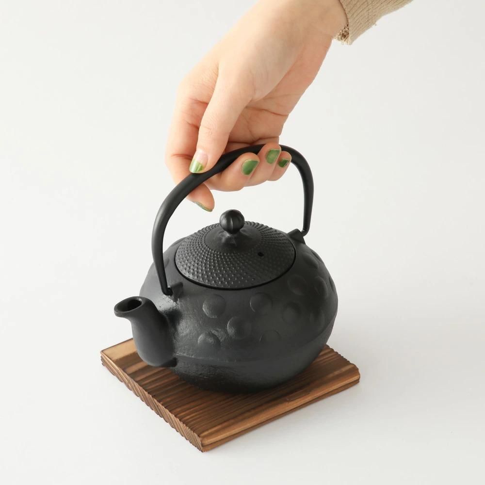 南部鉄器 鉄瓶急須 水玉 黒 及甚 兼用瓶 0.4L やかん 鉄分 補給