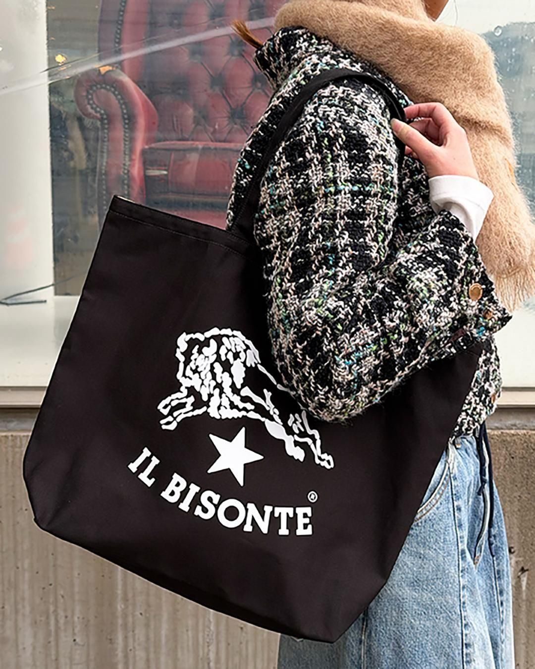 イル ビゾンテ｜マンスリートートバッグ｜ホワイト/こげ茶/キャラメル