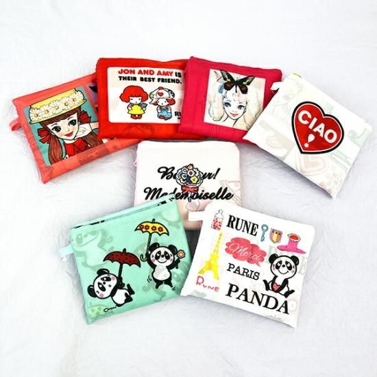 内藤ルネ エコバッグ L CIAO 折りたたみバッグ 買い物袋 マルシェバッグ