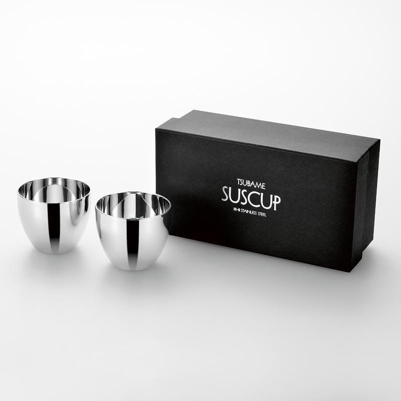SUSCUP＞サス2重ぐい呑み 70ml 2客セット | メイド・イン・ツバメ認証