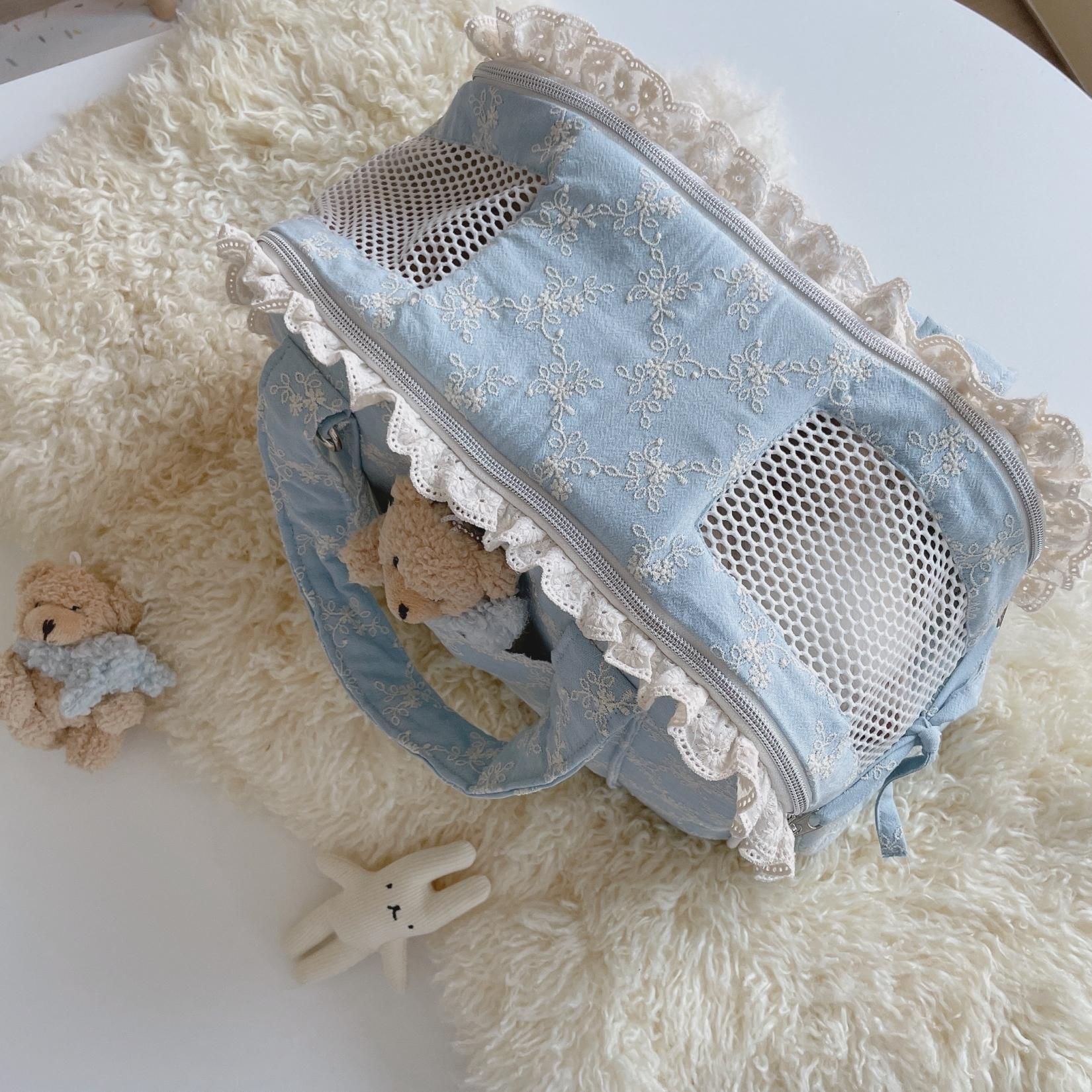 AJIBAG CUBE EMB [Baby Blue] - BABIANA JAPAN