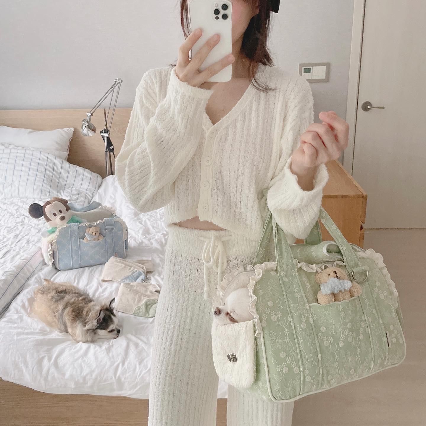 AJIBAG CUBE EMB [Baby Blue] - BABIANA JAPAN