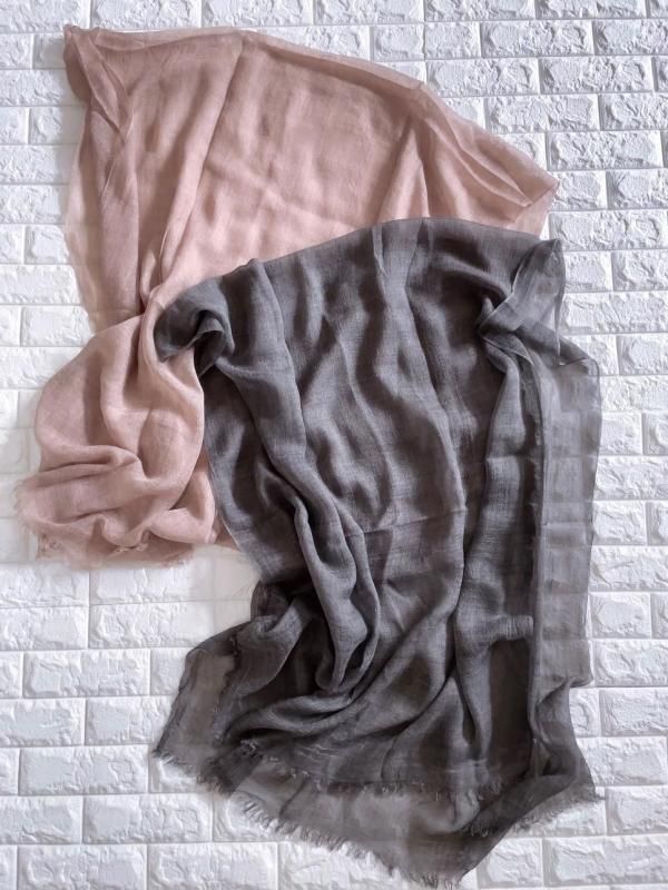 ○（発売8/9）リネン大判ストール（新色ダークグレー） - ImPARFAIT