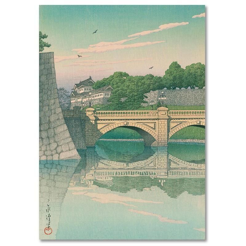 貴重 高橋五仙子 墨画『東堀』思い出の新潟百景 紙本 直筆本物保証