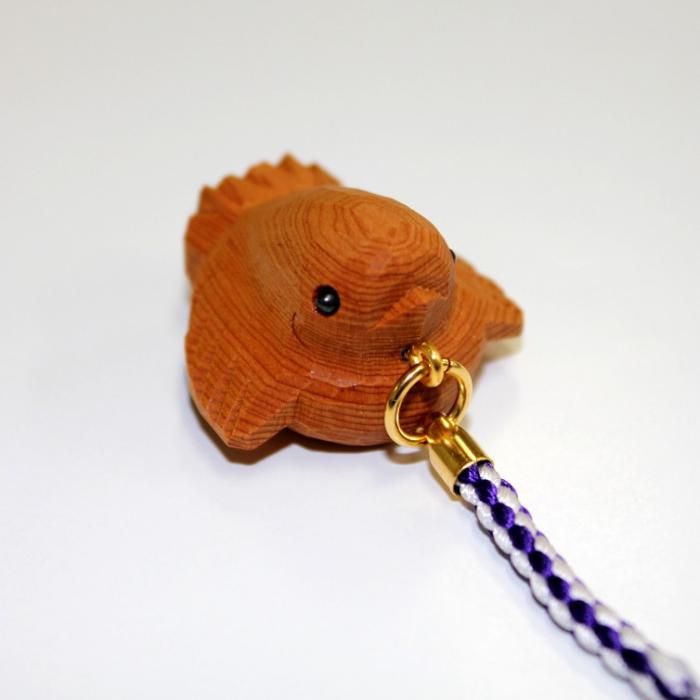 一位一刀彫】根付 ふくら雀《鷲塚彫刻》《産地直送便》※合わせ買い対象