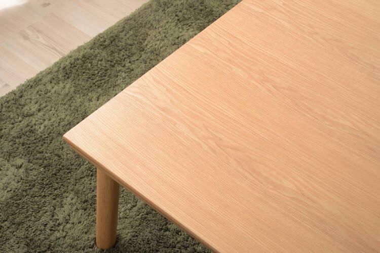 天然木 シンプル格好いいフラットヒーターコタツテーブル ナチュラル