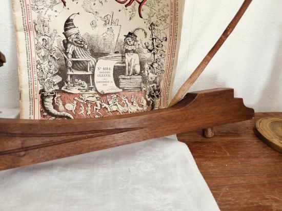 フランス アンティーク ドア 壁 装飾 彫刻 木製 リボン プレート