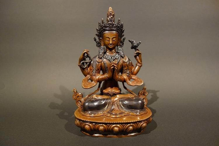 銅製 仏像 八臂十一面観音仏像 開運 風水 招財 置物 工芸品 銅製