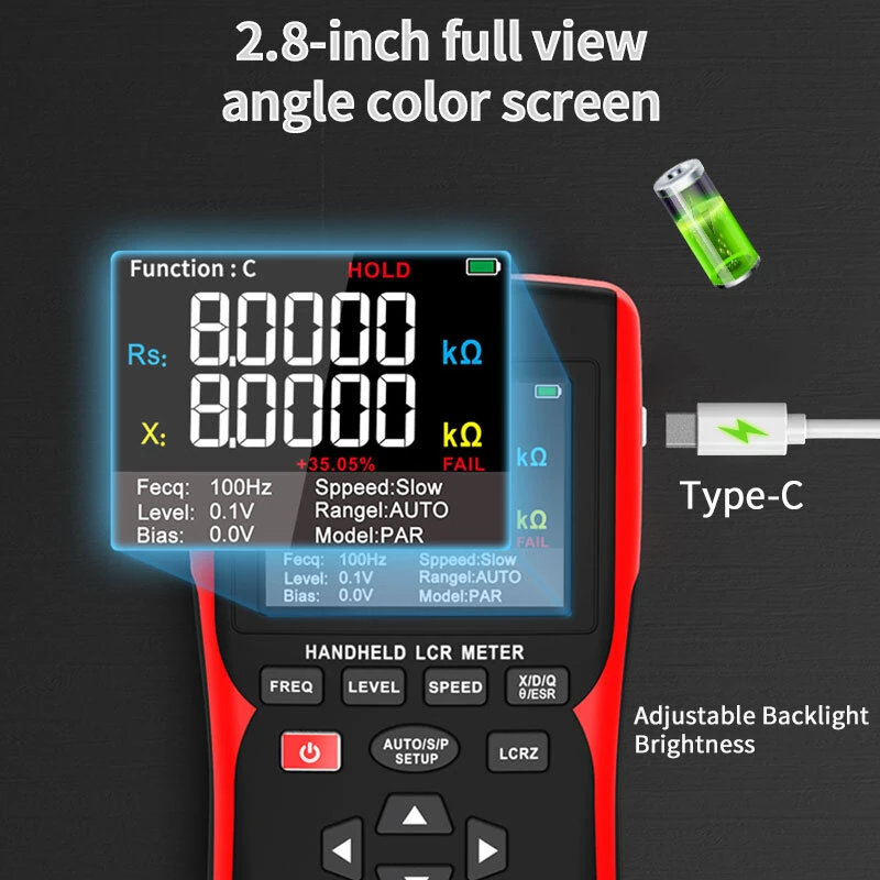 ZOYI ZT-DQ01 ZT-DQ02 Digital LCR Bridge Tester Meter Portable