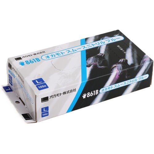 CAINZ-DASH】オカモト食品衛生用品課 スムースニトリル ブルー