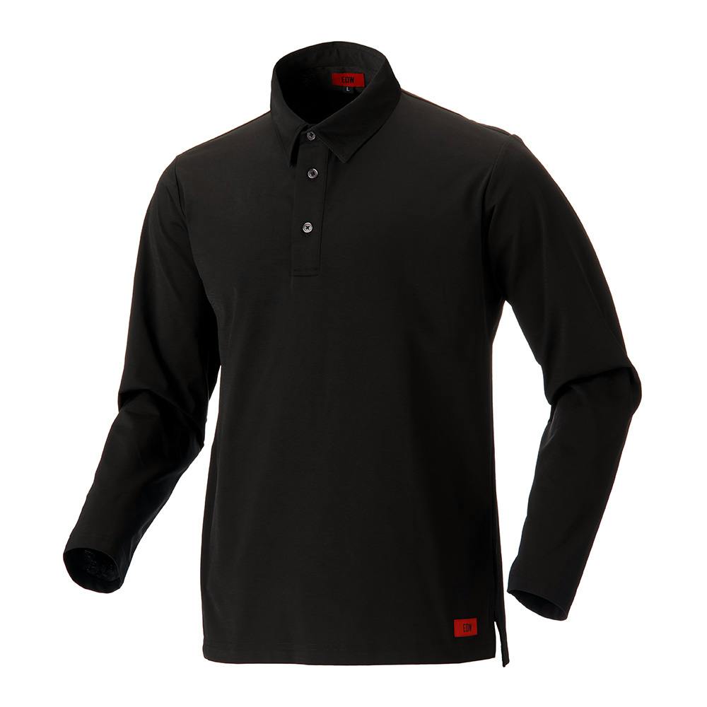 EDW ポロシャツ 長袖 M ブラック | 作業着・作業服・安全靴 通販