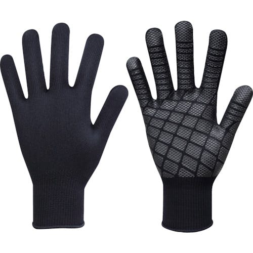 CAINZ-DASH】福徳産業 すべり止め手袋 吸ちゃん ブラック L 3双組
